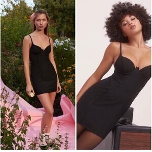 For Love And Lemons Perfect Little Black Bustier Corset Mini Dress Size Large